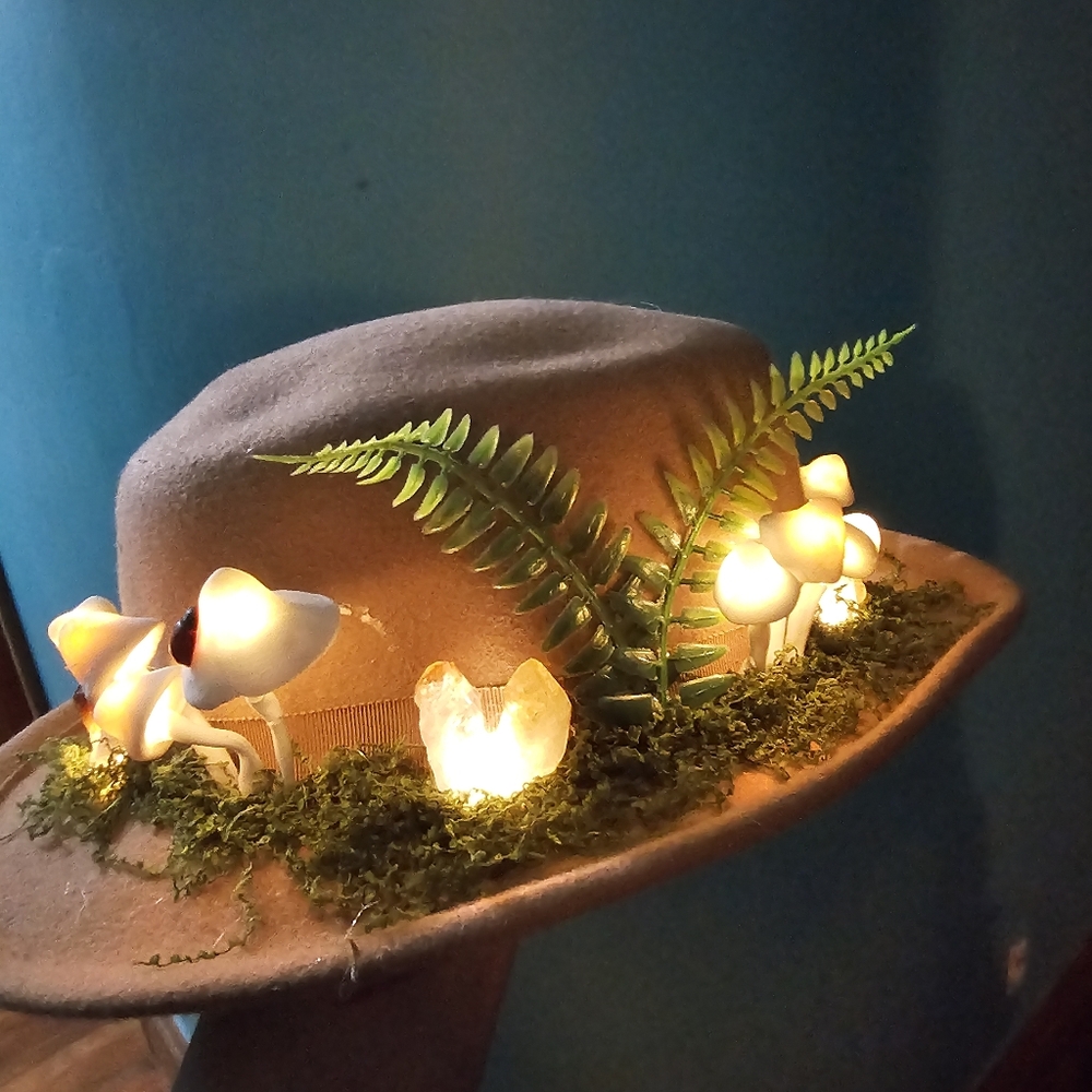 Light Up Crystal And Mushroom Hat